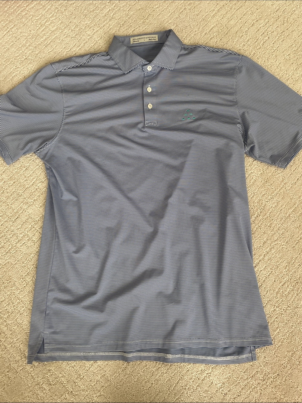 Men's Blue Micro-Stripe Polo Shirt